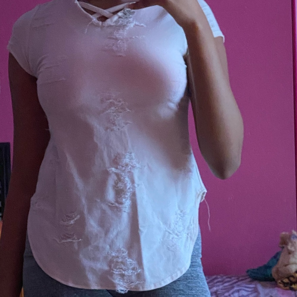 Beige Ripped Shirt